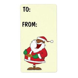 Jolly Black Saint Nicholas Étiquette cadeau