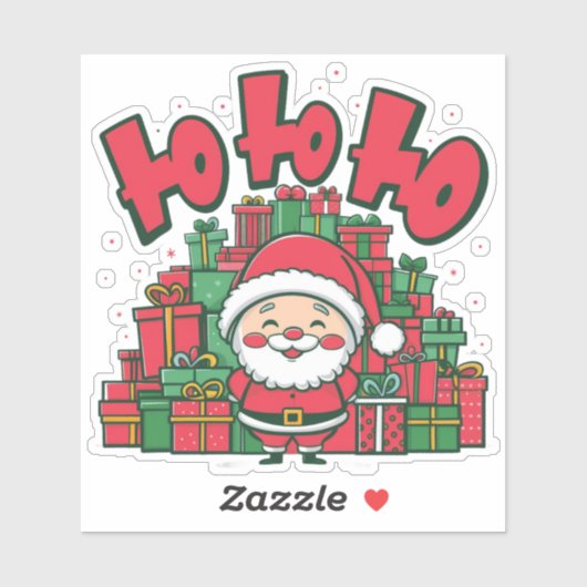 Jolly Cartoon Santa Christmas-67748 Sticker (Vel)