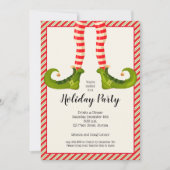 Jolly Christmas Elf Legs Invitations de vacances (Devant)