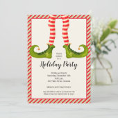 Jolly Christmas Elf Legs Invitations de vacances (Debout devant)