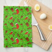 Jolly Christmas_green Theedoek (Quarter Fold)
