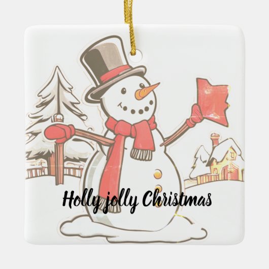 Jolly Christmas Keramisch Ornament (Voorkant)