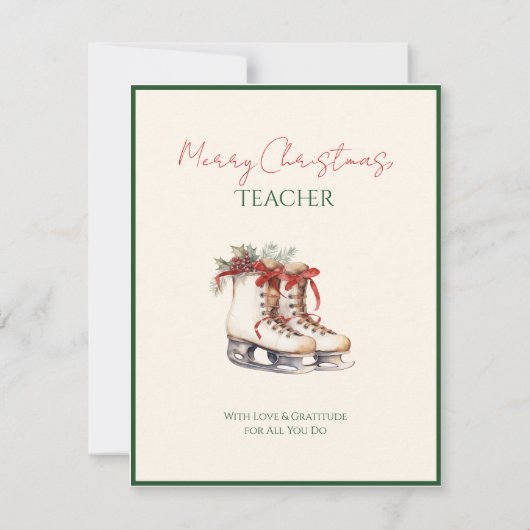 Jolly Christmas Magic Teacher Thank You Card Bedankkaart (Voorkant)