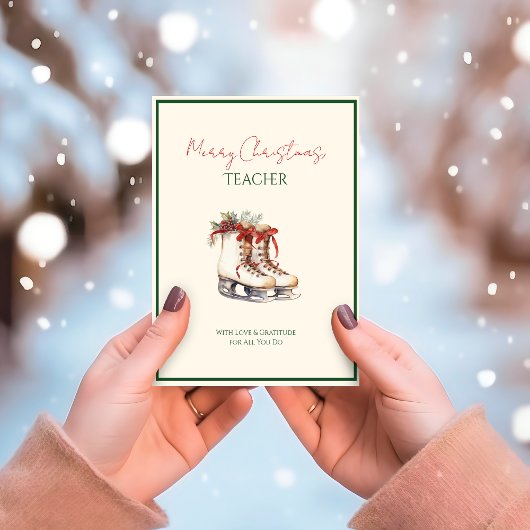 Jolly Christmas Magic Teacher Thank You Card Bedankkaart