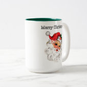 Jolly Christmas Père Noël Mug à deux tons (Devant droit)