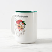 Jolly Christmas Santa Two-Tone Mok (Voorkant links)