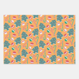 Jolly Christmas Sweets Collectie Set 9 Inpakpapier Vel