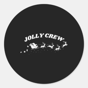 Jolly Crew Funny Christmas Shirt Reindeers Sleigh Ronde Sticker