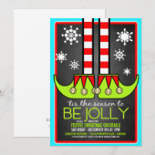Jolly Elf Christmas Cocktail Party Invitation (Devant / Derrière)