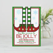 Jolly Elf-kerstcadeaufeest Kaart (Staand voorkant)