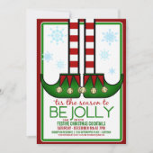 Jolly Elf-kerstcadeaufeest Kaart (Voorkant)