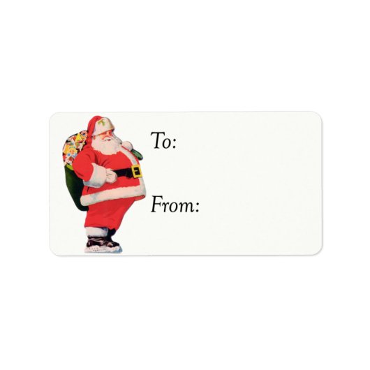 Jolly Fat Santa  Gift Label (Voorkant)