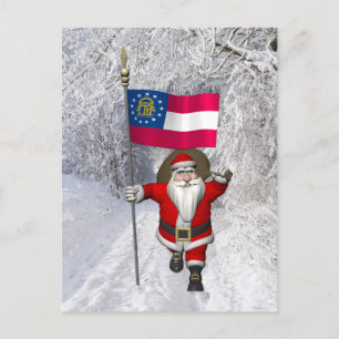 Jolly Father Kerstmis met ontslag van Georgië Feestdagenkaart