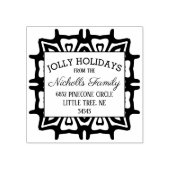 Jolly Feestdagen Return-adres Rubberstempel (Afrduk)
