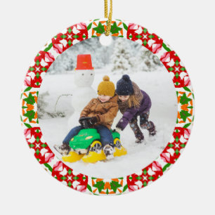 Jolly Feestelijke Rode Kerstmis Foto Afbeelding Li Keramisch Ornament