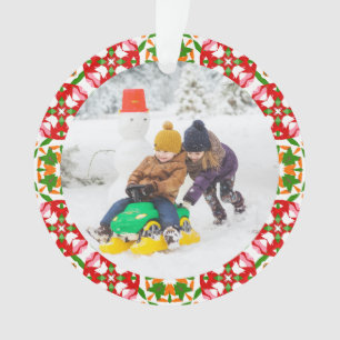 Jolly Feestelijke Rode Kerstmis Foto Afbeelding Li Ornament