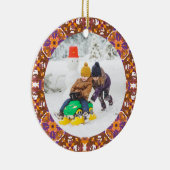 Jolly Festive Custom Christmas Photo Afbeelding Li Keramisch Ornament (Rechts)