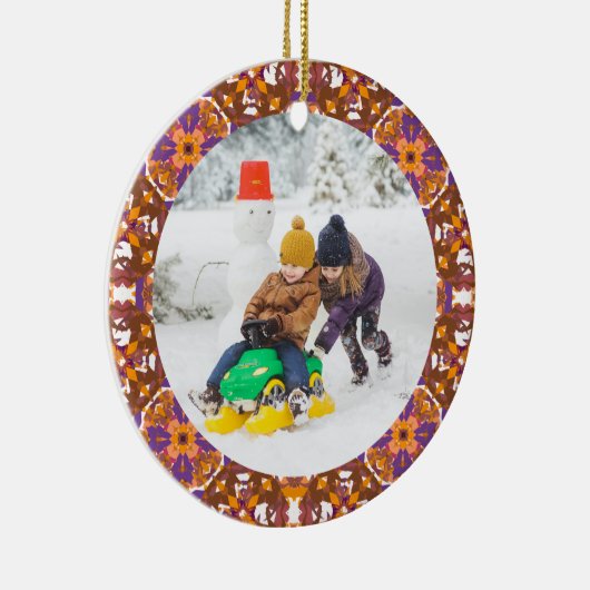 Jolly Festive Custom Christmas Photo Afbeelding Li Keramisch Ornament (Rechts)