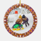 Jolly Festive Custom Christmas Photo Afbeelding Li Keramisch Ornament (Achterkant)