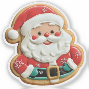 Jolly Frosted Santa Cookie Sticker