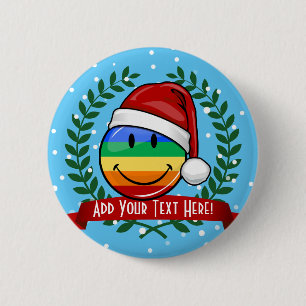 Jolly Gay Pride Flag kerststijl Ronde Button 5,7 Cm