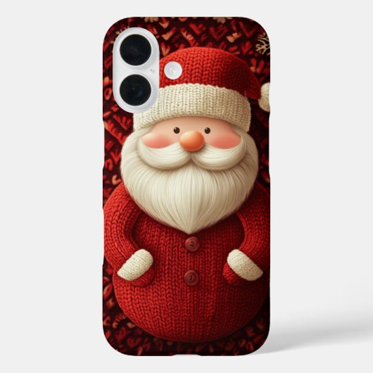 Jolly Gebreide Kerstman Rode Trui Kerstmis Case-Mate iPhone Case (Achterkant)