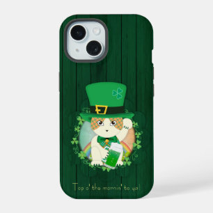 Jolly Ginger Tabby Irish Cheer iPhone 15 Hoesje