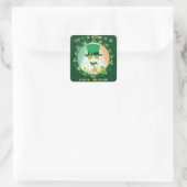 Jolly Ginger Tabby Irish Cheer Vierkante Sticker (Tas)