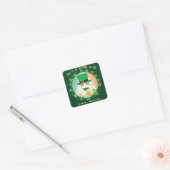 Jolly Ginger Tabby Irish Cheer Vierkante Sticker (Envelop)