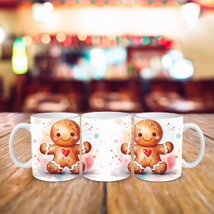 Jolly Gingerbread Mensen Kerstvakantie Tweekleurige Koffiemok