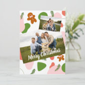 Jolly Gingerbrood  foto met kerstfeest Kaart (Staand voorkant)