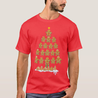 Jolly Gingerbrood kerstboom Funny Gingerbrood T-shirt