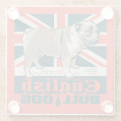 Jolly Goede Engelse Bulldog Glazen Onderzetter (Achterkant)