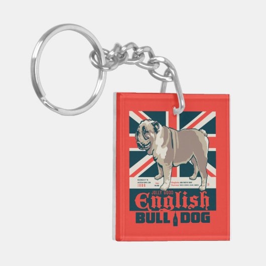 Jolly Goede Engelse Bulldog Sleutelhanger (Voorkant Links)