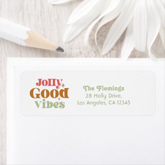 "Jolly Good Vibes" Retro Holiday  Etiket (Insitu)