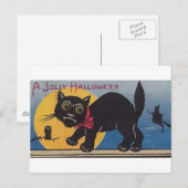Jolly Halloween  Cat Feestdagenkaart (Voorkant / Achterkant)
