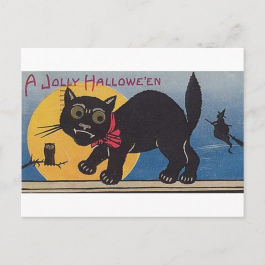 Jolly Halloween  Cat Feestdagenkaart (Voorkant)