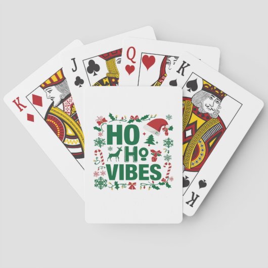 Jolly Ho Ho Ho Kerst speelkaarten Deck (Achterkant)