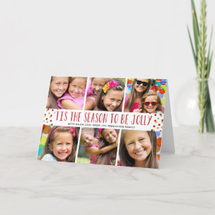 Jolly Holiday Multi-Photo Folded kerstkaart Feestdagen Kaart