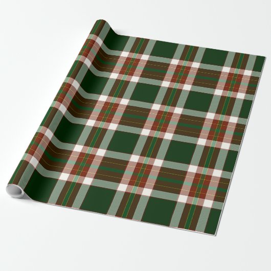 Jolly Holly plaid Cadeaupapier (Uitgerold)