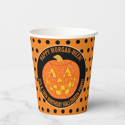 Jolly Jack O Lantern Fun Custom Happy Halloween Papieren Bekers (Achterkant)