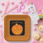 Jolly Jack O Lantern Schattige Custom Happy Hallow Papieren Bordje (Feest)
