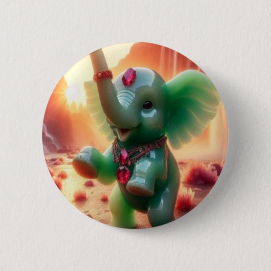 Jolly Jade Elephant Button (Voorkant)
