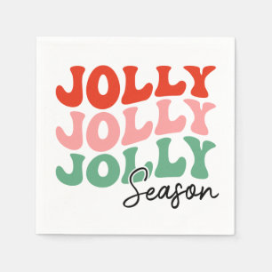Jolly Jolly Seizoen Retro Vakantie Typografie Servet