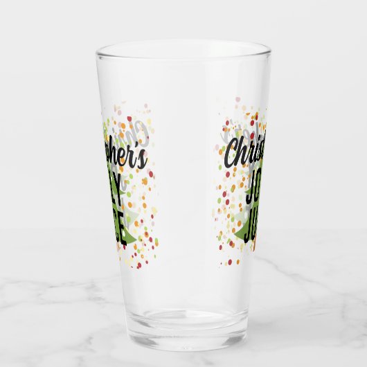Jolly Juice Funny Custom Name kerstbeer Glass Glas (Rechts)