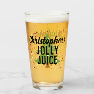 Jolly Juice Funny Custom Name kerstbeer Glass Glas