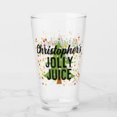 Jolly Juice Funny Custom Name kerstbeer Glass Glas (Voorkant)