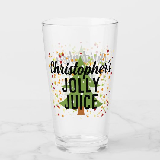 Jolly Juice Funny Custom Name kerstbeer Glass Glas (Voorkant)