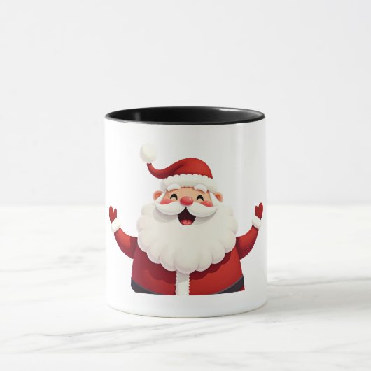 Jolly Kawaii Santa Claus Illustration Mok (Midden)