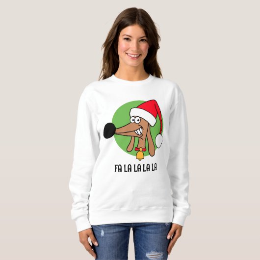 Jolly Kerstdachshund Trui (Voorkant volledig)